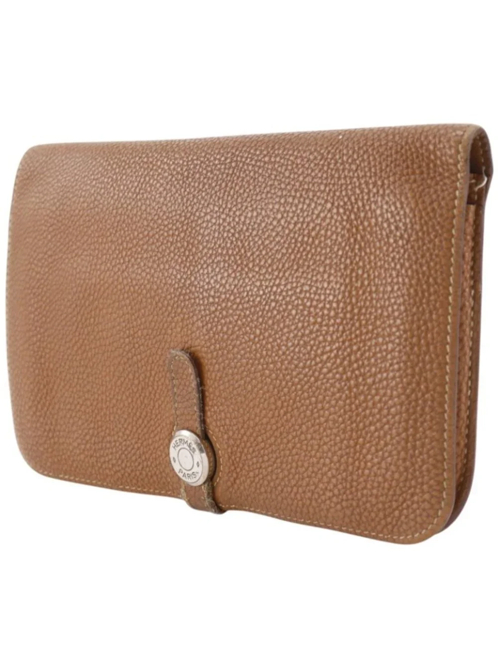 Hermes Dogon Taurillon Clemence Gold Brown I Wallet